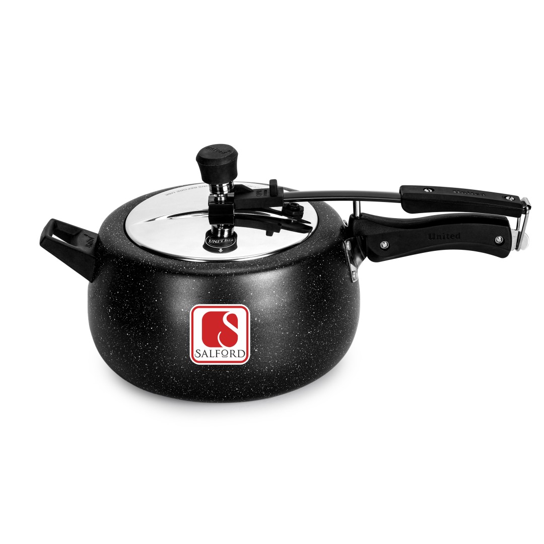 Ceramic Aluminium Inner Lid Black Spatter Pressure Cooker ,  3 Litre