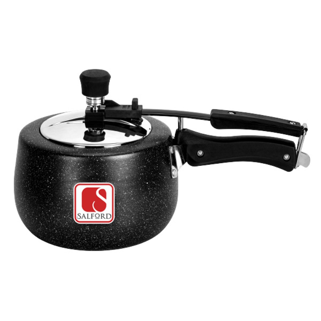 Ceramic Aluminium Inner Lid Black Spatter Pressure Cooker , 3 Litre