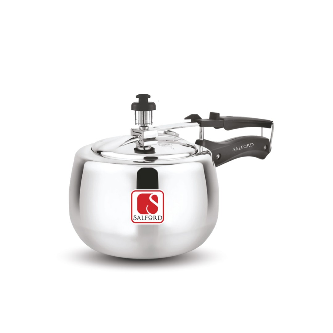 Curvy Plus Oval Shape Induction Base Aluminium Inner Lid Pressure Cooker , 3 Litre , Silver
