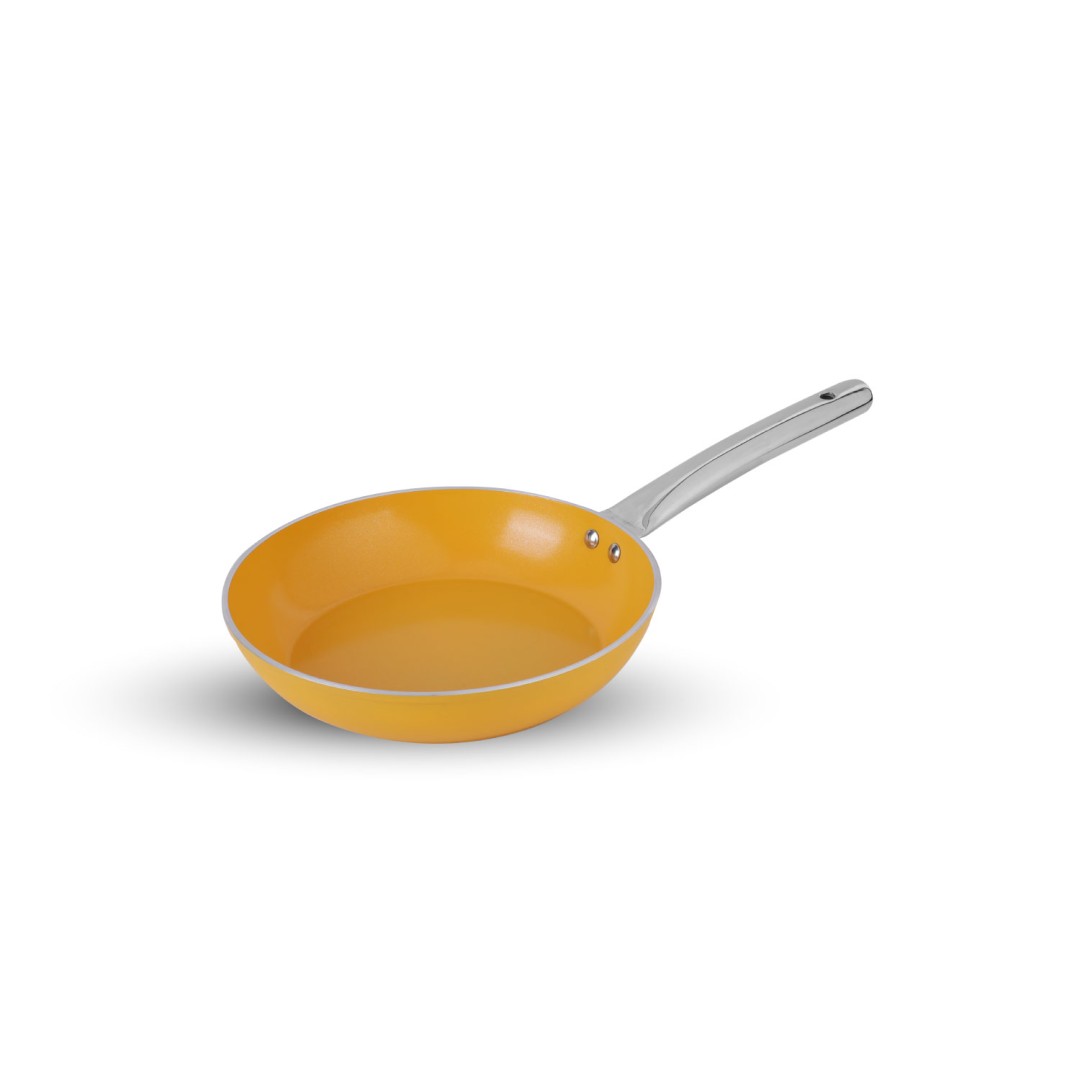 Forged Ceramic Frypan, Induction Compatible, Mustard Yellow, 240 mm