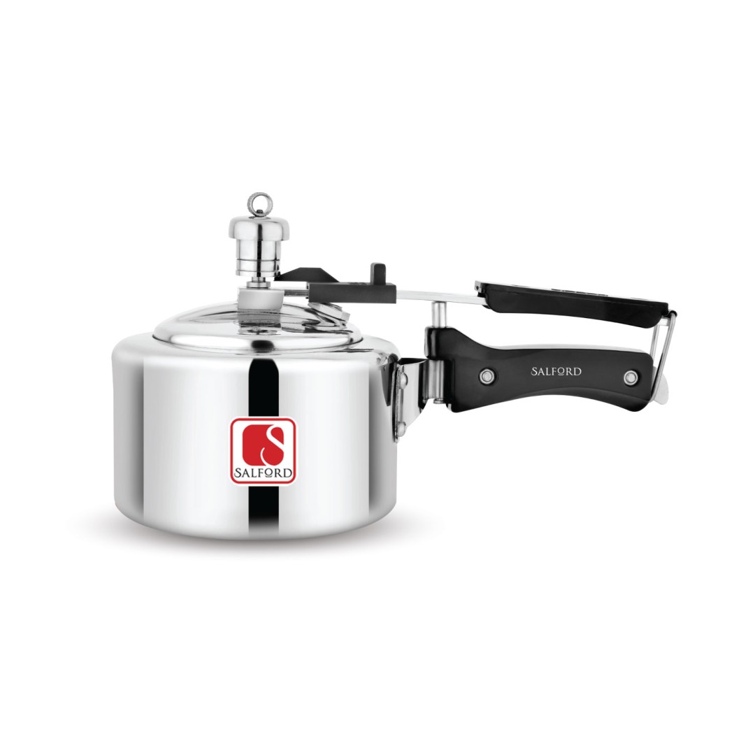 Mini Cooker Inner Lid Aluminium Pressure Cooker, 1 litre , Silver